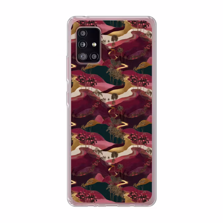 Magisch - Palmbomen - Goud Telefoonhoesje Samsung Galaxy A51 5G klein 373 -3d