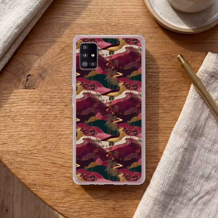 Magisch - Palmbomen - Goud Telefoonhoesje Samsung Galaxy A51 5G klein 373 -sfeer1