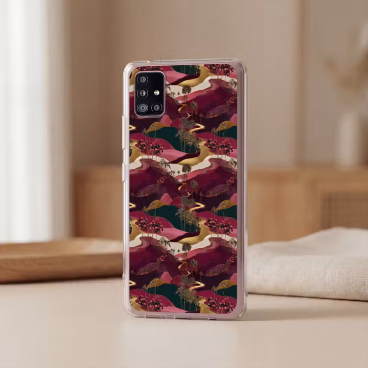 Magisch - Palmbomen - Goud Telefoonhoesje Samsung Galaxy A51 5G klein 373 -sfeer2