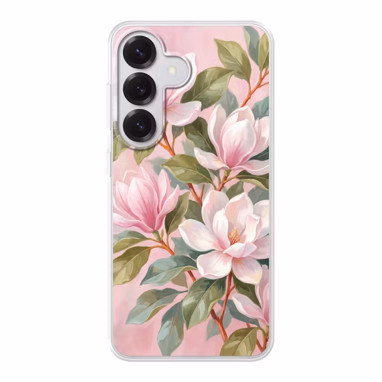 Magnolia's - Patroon - Roze Telefoonhoesje Samsung Galaxy S26 klein -3d