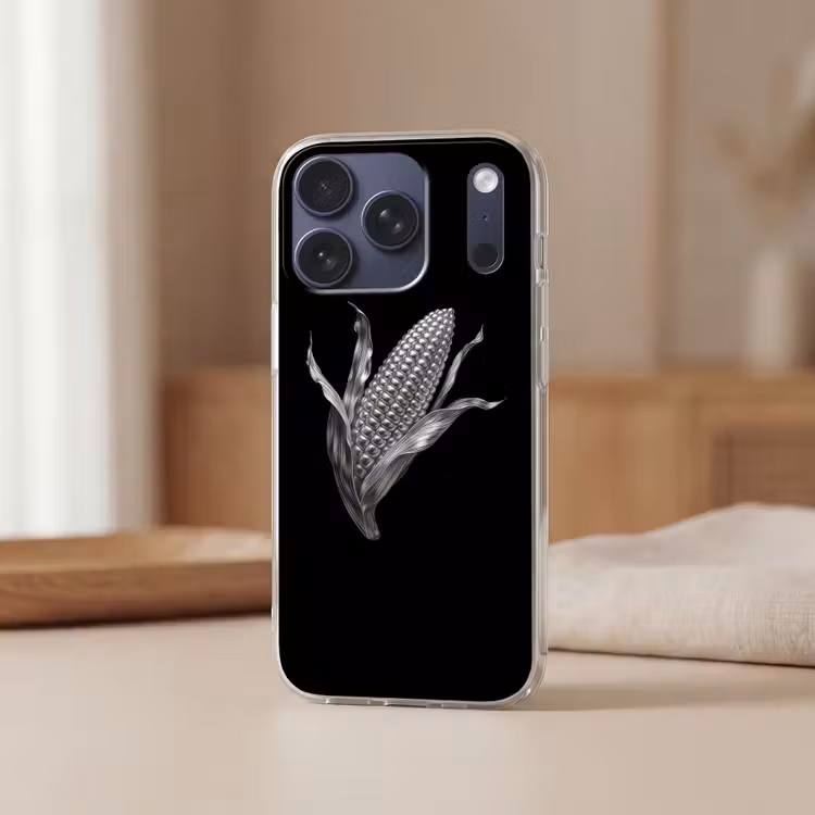 Maïskolf - Glanzend metaal - Elegant Telefoonhoesje iPhone 17 Pro klein -sfeer2