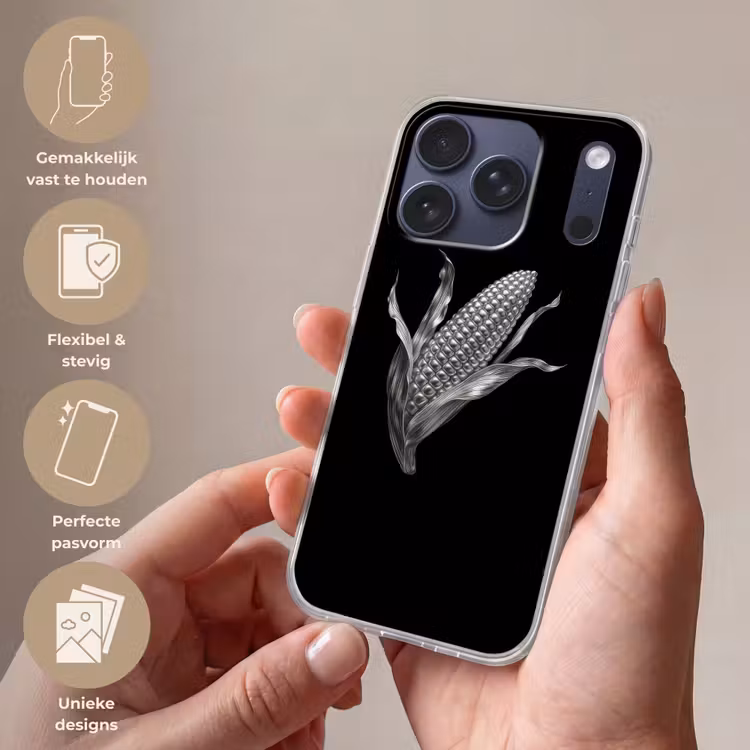 Maïskolf - Glanzend metaal - Elegant Telefoonhoesje iPhone 17 Pro klein -sfeer3_NL