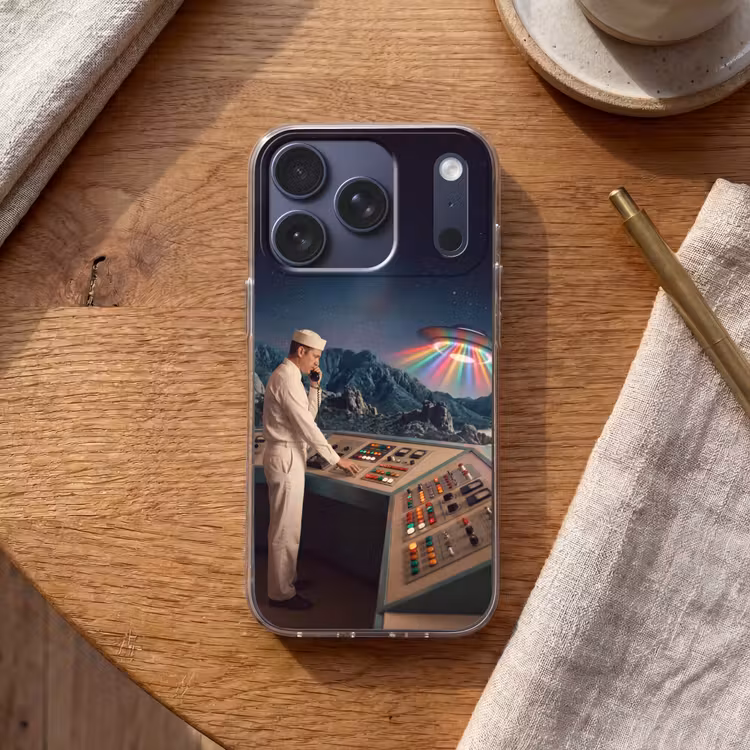 Telefoonhoesje - Man - Controlekamer - Strand - Man - Controlekamer - Strand Telefoonhoesje iPhone 17 Pro klein