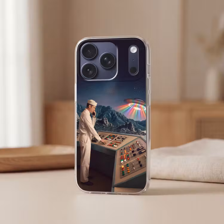 Telefoonhoesje - Man - Controlekamer - Strand - Man - Controlekamer - Strand Telefoonhoesje iPhone 17 Pro klein