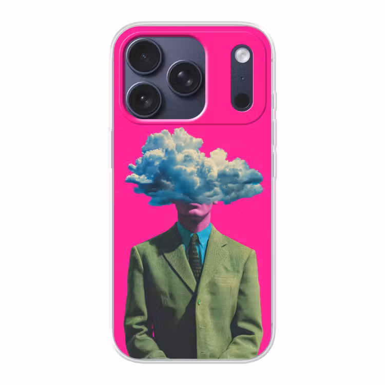 Man - Pak - Wolk - Roze Telefoonhoesje iPhone 17 Pro klein -3d
