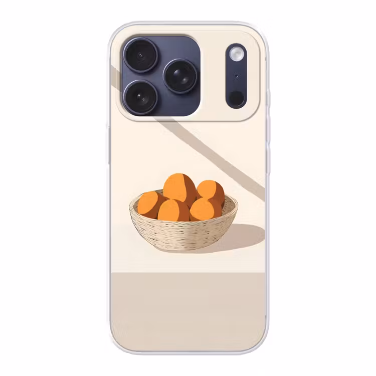 Mand - Fruit - Minimalistisch - Oranje Telefoonhoesje iPhone 17 Pro klein -3d