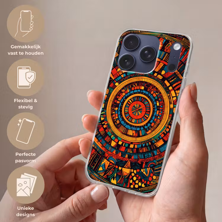 Mandala - Cirkels - Patronen Telefoonhoesje iPhone 17 Pro klein -sfeer3_NL