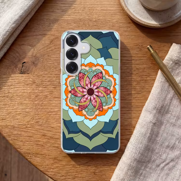 Mandala - Geometrisch - Kunst - Decoratief - Kleurrijk Telefoonhoesje Samsung Galaxy S26 klein -sfeer1