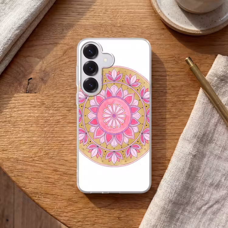 Mandala - Patroon - Kunst - Aquarel - Roze Telefoonhoesje Samsung Galaxy S26 klein -sfeer1