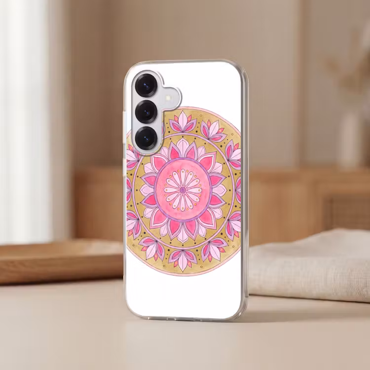 Mandala - Patroon - Kunst - Aquarel - Roze Telefoonhoesje Samsung Galaxy S26 klein -sfeer2