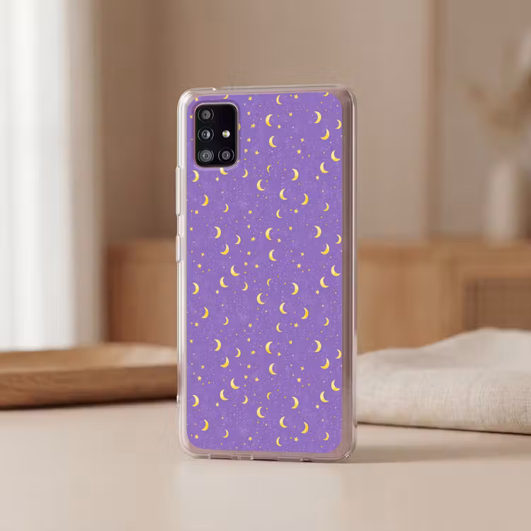 Manen - Sterren - Paars Telefoonhoesje Samsung Galaxy A51 5G klein 373 -sfeer2