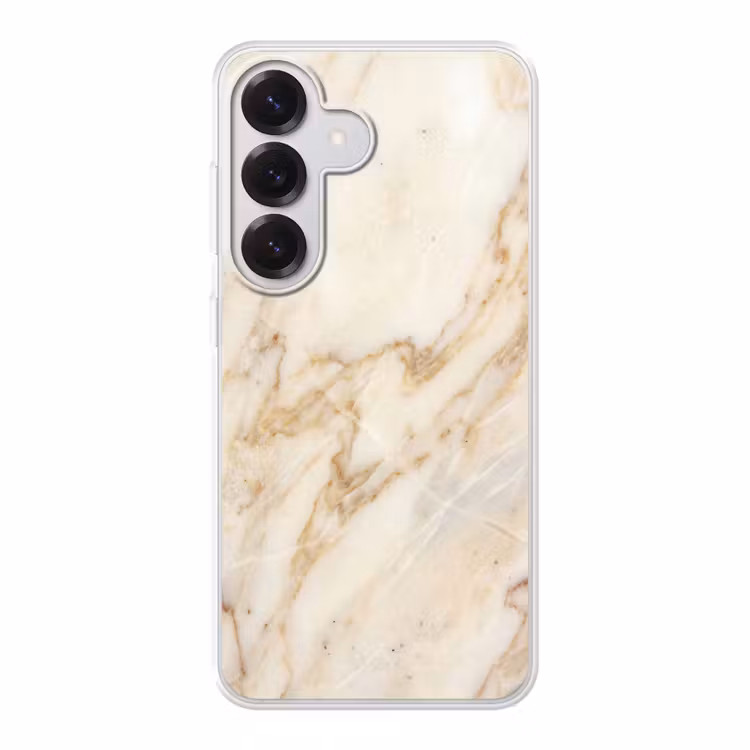 Marmer - Ader - Abstract - Wit - Goud Telefoonhoesje Samsung Galaxy S26 klein -3d