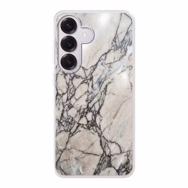 Marmer - Aderen - Patroon - Wit - Grijs Telefoonhoesje Samsung Galaxy S26 klein -3d