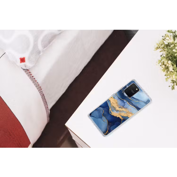 Marmer - Blauw - Goud - Abstract Telefoonhoesje Samsung Galaxy S10 Lite klein -kamerS10Lite