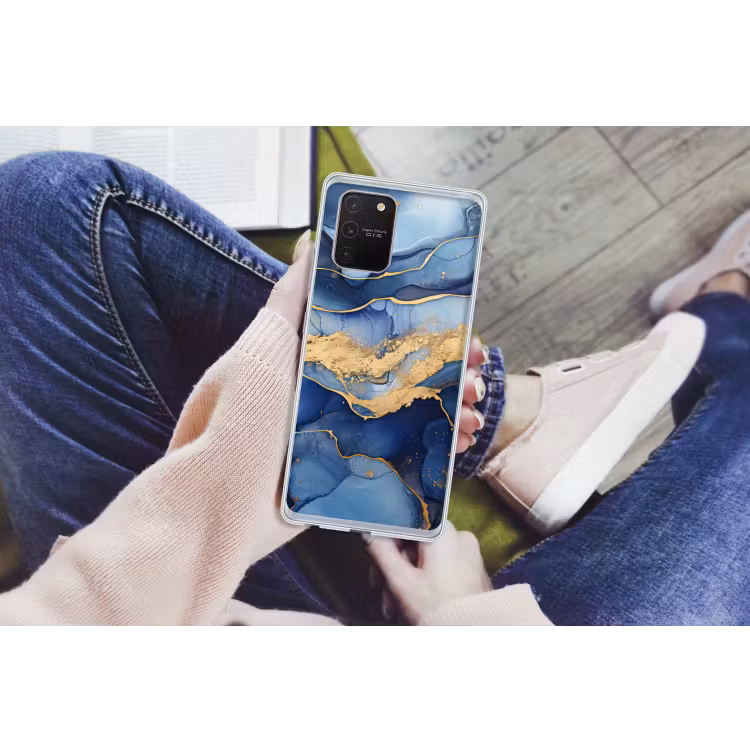Marmer - Blauw - Goud - Abstract Telefoonhoesje Samsung Galaxy S10 Lite klein -handS10Lite