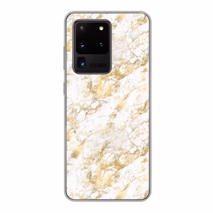 Marmer - Goud - Structuur Telefoonhoesje Samsung Galaxy S20 Ultra klein 358 -3d