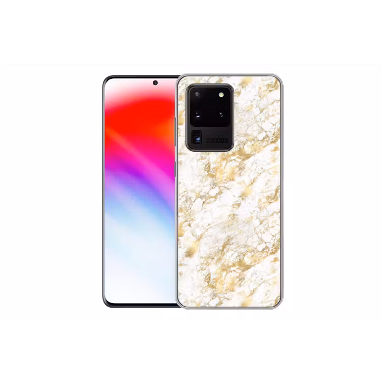 Marmer - Goud - Structuur Telefoonhoesje Samsung Galaxy S20 Ultra klein 358 -dubbelS20Ultra
