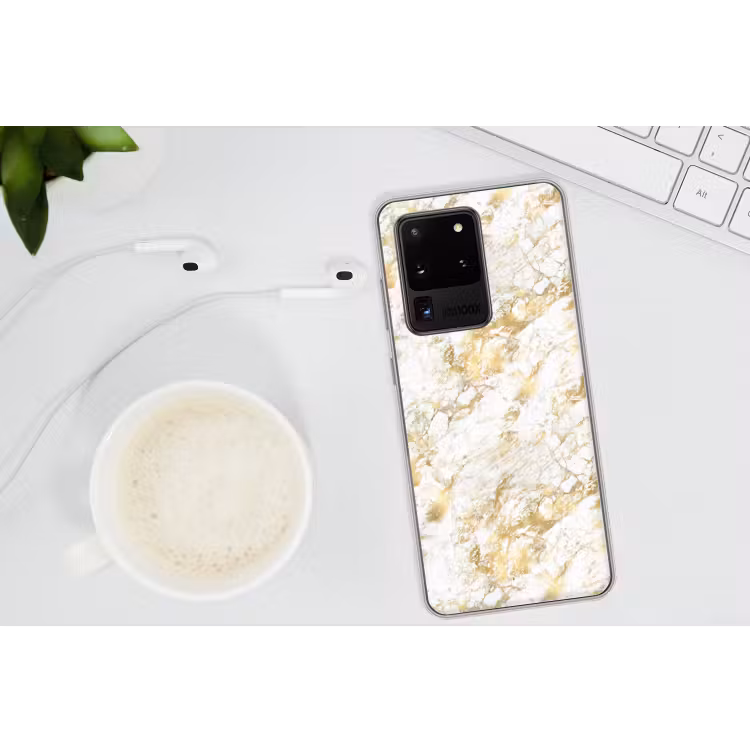 Marmer - Goud - Structuur Telefoonhoesje Samsung Galaxy S20 Ultra klein 358 -oordopS20Ultra