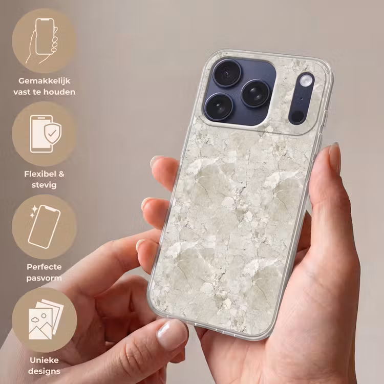 Marmer - Grijs - Aders Telefoonhoesje iPhone 17 Pro klein 878 -sfeer3_NL