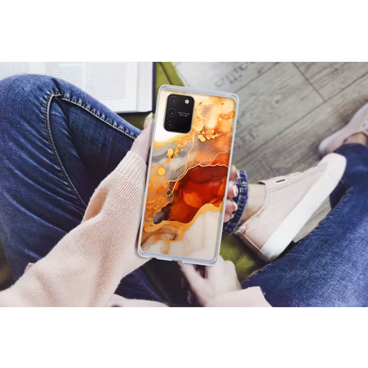 Marmer - Oranje - Goud - Modern - Abstract Telefoonhoesje Samsung Galaxy S10 Lite klein -handS10Lite