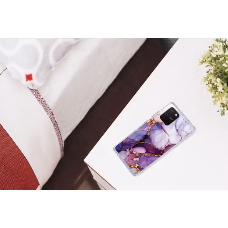 Marmer - Paars - Lila - Goud Telefoonhoesje Samsung Galaxy S10 Lite klein -kamerS10Lite