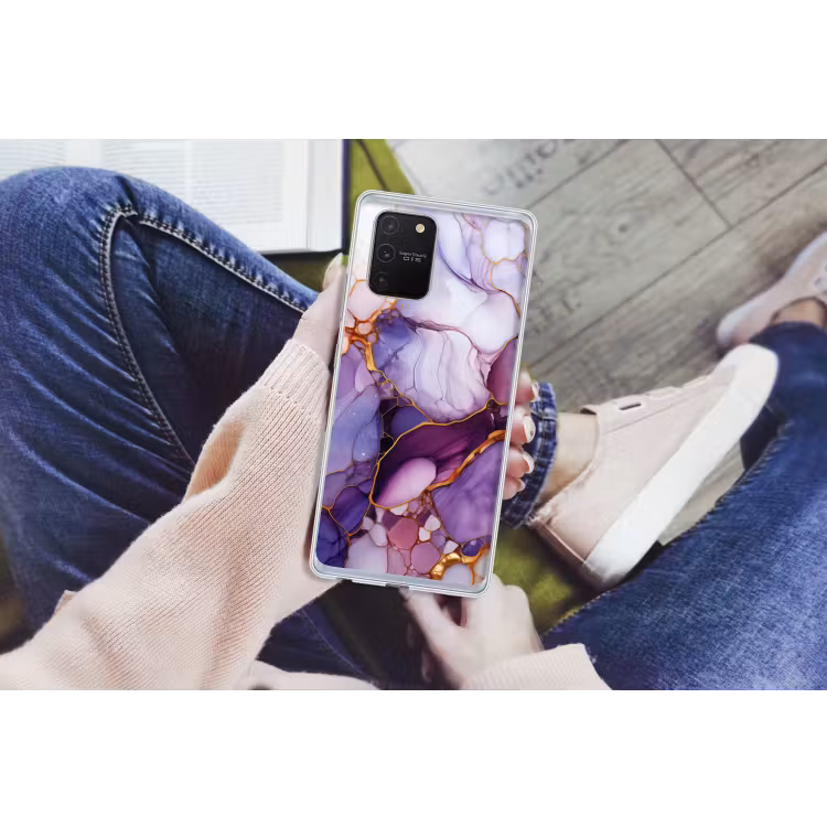 Marmer - Paars - Lila - Goud Telefoonhoesje Samsung Galaxy S10 Lite klein -handS10Lite