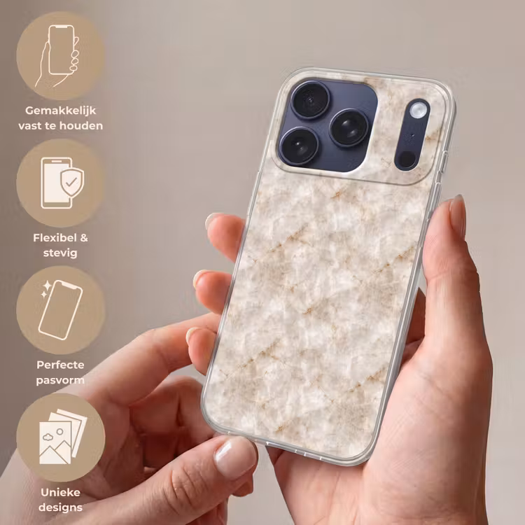 Marmer - Patroon - Klassiek Telefoonhoesje iPhone 17 Pro klein 878 -sfeer3_NL