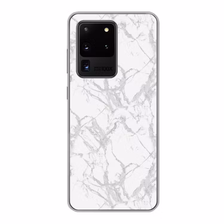 Marmer - Zuiver - Grijs - Aders Telefoonhoesje Samsung Galaxy S20 Ultra klein 358 -3d