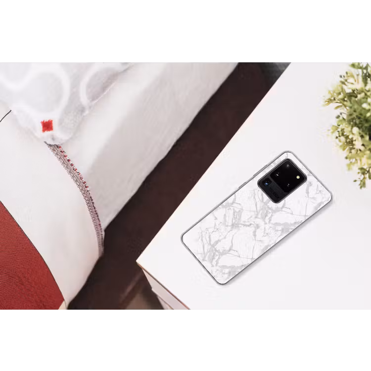 Marmer - Zuiver - Grijs - Aders Telefoonhoesje Samsung Galaxy S20 Ultra klein 358 -kamerS20Ultra