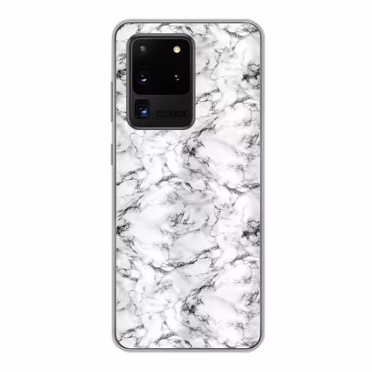 Marmer - Zwart - Dramatisch - Wit Telefoonhoesje Samsung Galaxy S20 Ultra klein 358 -3d