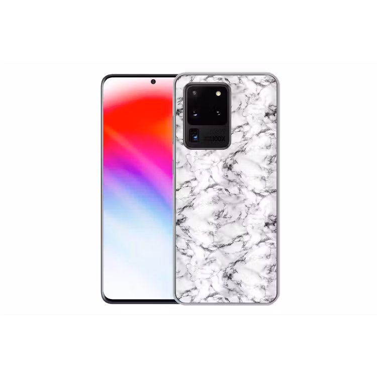 Marmer - Zwart - Dramatisch - Wit Telefoonhoesje Samsung Galaxy S20 Ultra klein 358 -dubbelS20Ultra
