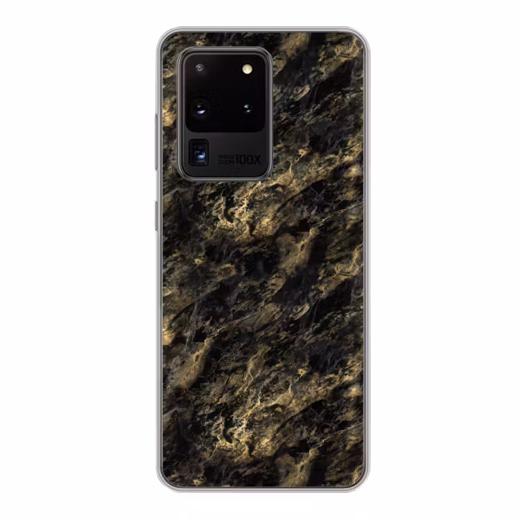 Marmer - Zwart - Goud Telefoonhoesje Samsung Galaxy S20 Ultra klein 358 -3d