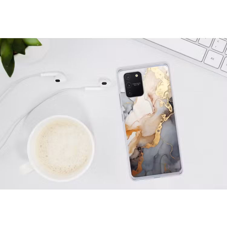 Marmer - Zwart - Goud - Wit Telefoonhoesje Samsung Galaxy S10 Lite klein -oordopS10Lite