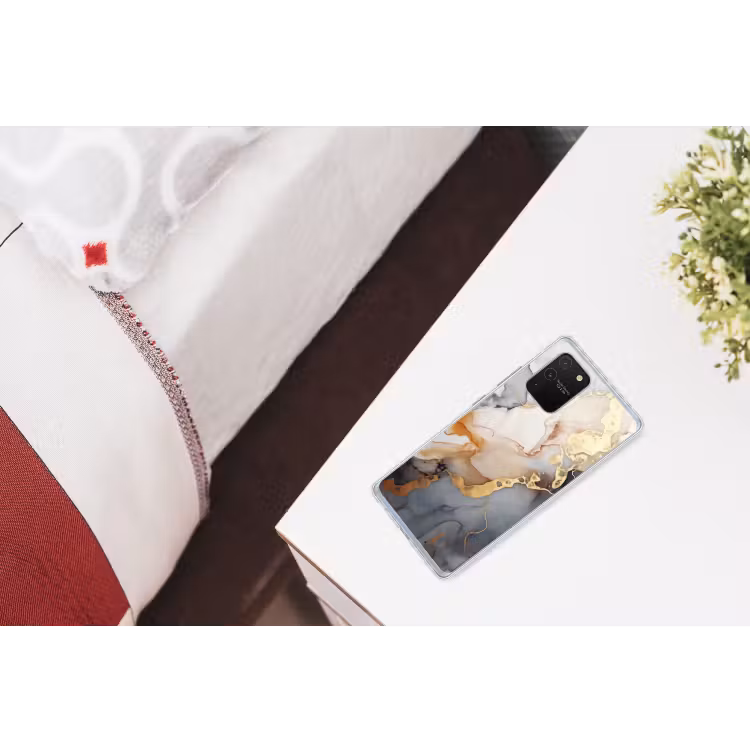 Marmer - Zwart - Goud - Wit Telefoonhoesje Samsung Galaxy S10 Lite klein -kamerS10Lite