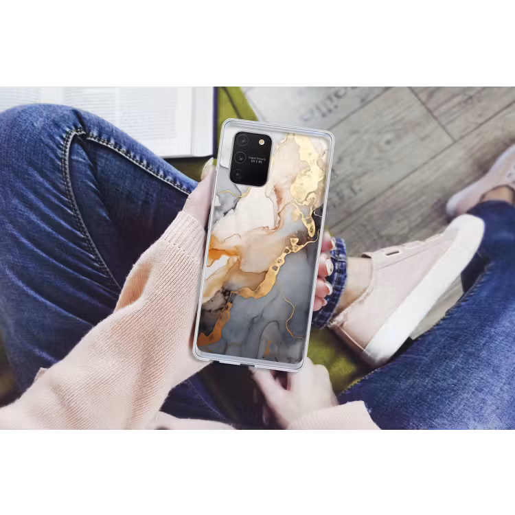 Marmer - Zwart - Goud - Wit Telefoonhoesje Samsung Galaxy S10 Lite klein -handS10Lite