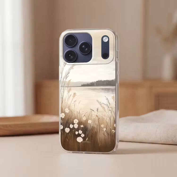 Meer - Water - Natuur - Beige Telefoonhoesje iPhone 17 Pro klein -sfeer2