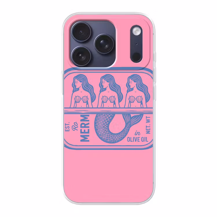 Meermin - Sardineblik - Illustratie - Roze - Retro Telefoonhoesje iPhone 17 Pro klein -3d