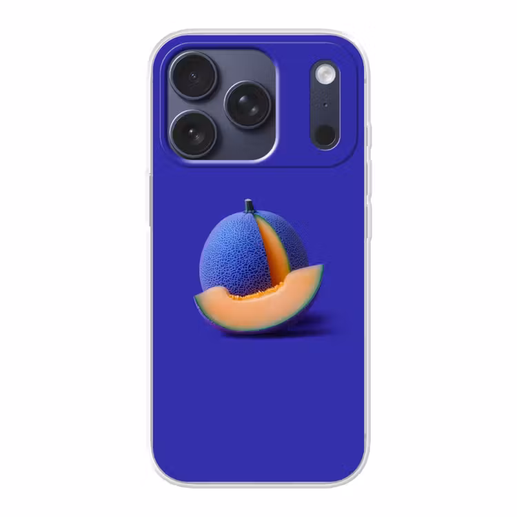Meloen - Blauw - Oranje - Kunstzinnig Telefoonhoesje iPhone 17 Pro klein -3d