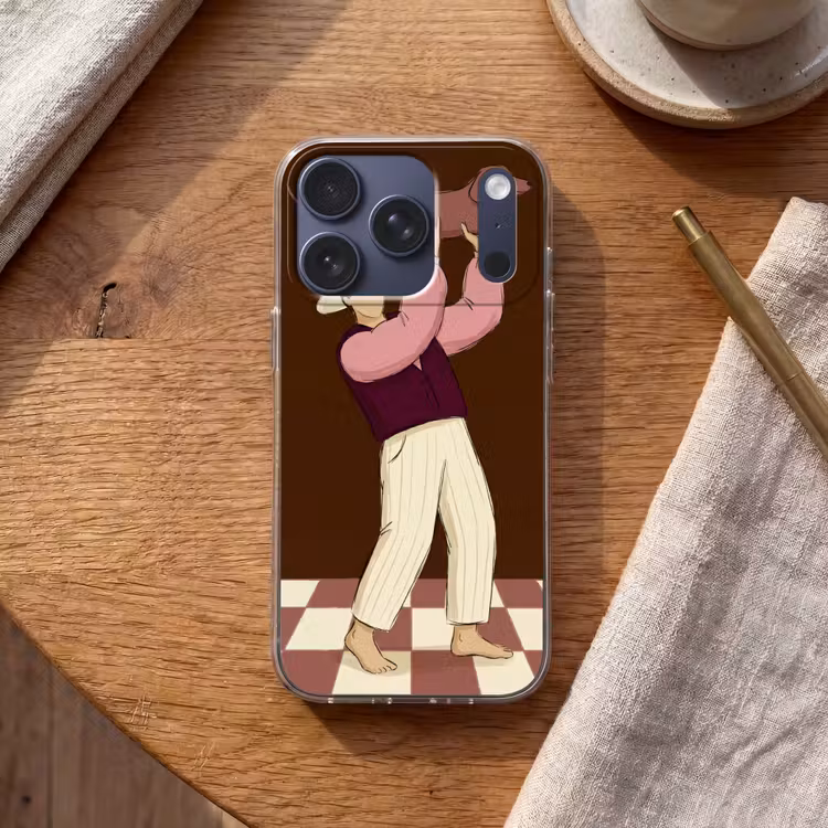 Mens - Hond - Dieren - Abstract - Roze Telefoonhoesje iPhone 17 Pro klein -sfeer1