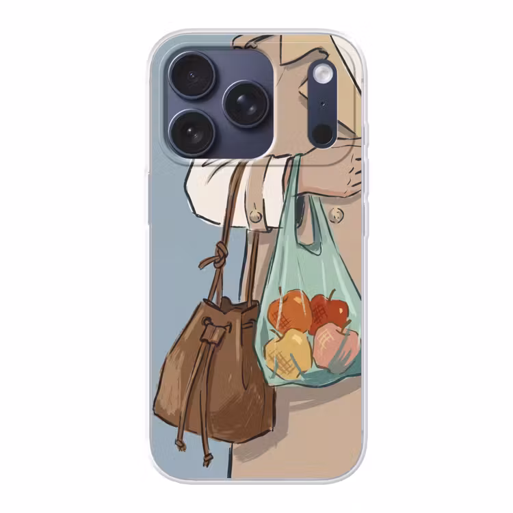 Mensen - Boodschappen - Stadsleven - Modern - Kleurrijk Telefoonhoesje iPhone 17 Pro klein -3d