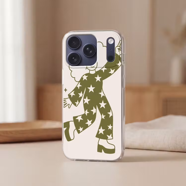 Mensen - Dansend - Feest - Vintage - Groen Telefoonhoesje iPhone 17 Pro klein -sfeer2
