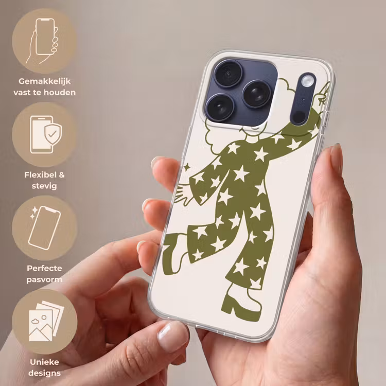 Mensen - Dansend - Feest - Vintage - Groen Telefoonhoesje iPhone 17 Pro klein -sfeer3_NL