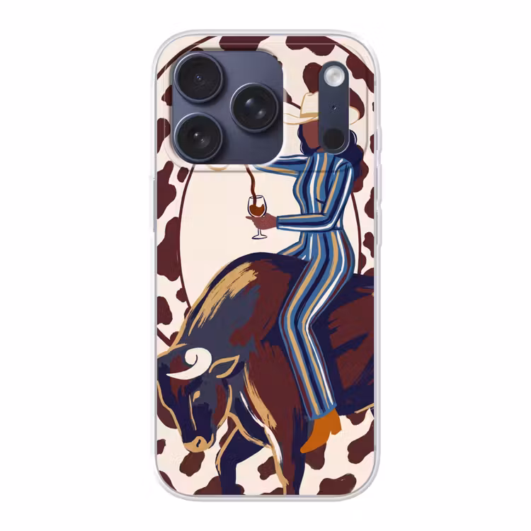 Mensen - Dieren - Cowboy - Abstract - Kleurrijk Telefoonhoesje iPhone 17 Pro klein -3d