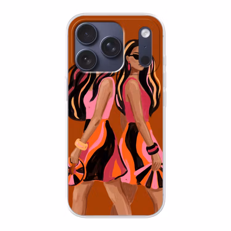 Mensen - Duo - Mode - Illustratie - Kleurrijk Telefoonhoesje iPhone 17 Pro klein -3d