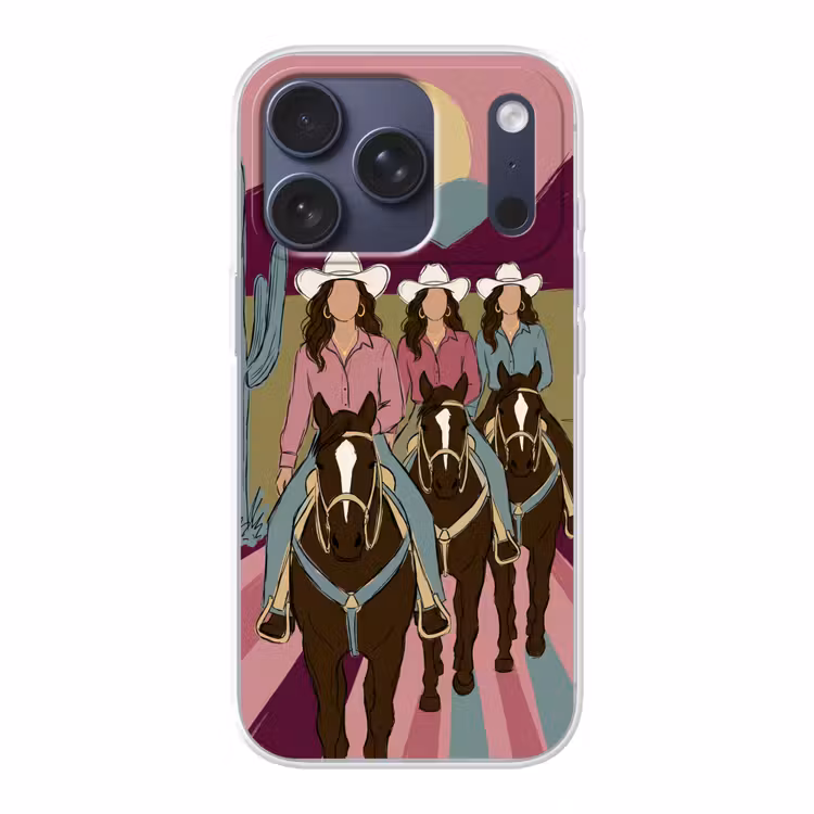 Mensen - Paard - Woestijn - Abstract - Roze Telefoonhoesje iPhone 17 Pro klein -3d
