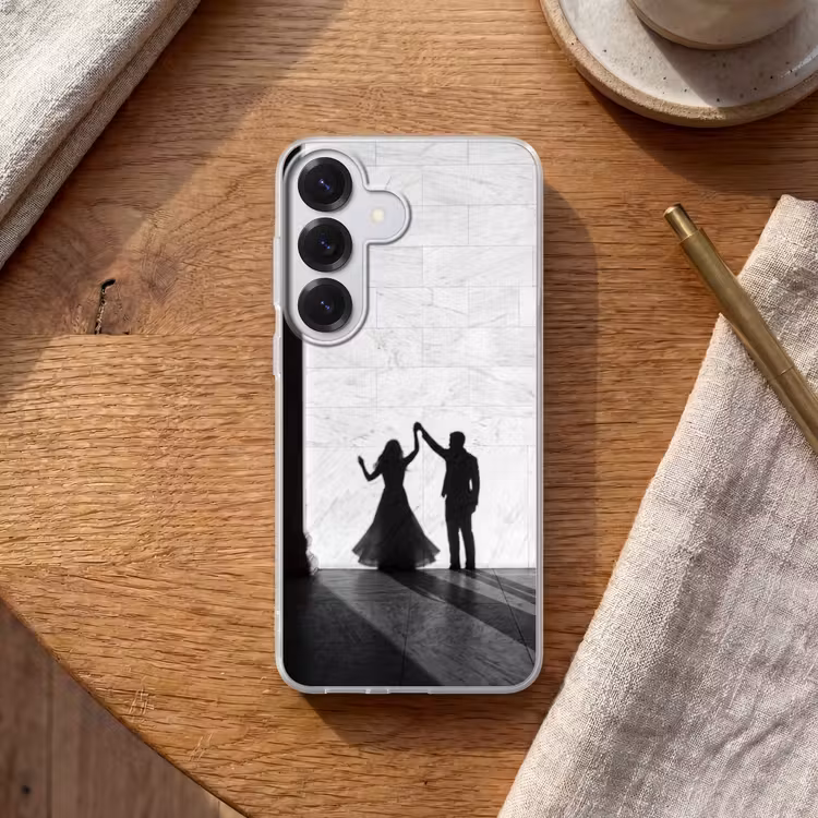 Mensen - Schaduw - Dans - Zwart-wit - Liefde Telefoonhoesje Samsung Galaxy S26 klein -sfeer1