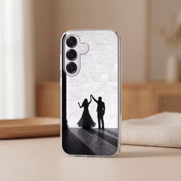 Mensen - Schaduw - Dans - Zwart-wit - Liefde Telefoonhoesje Samsung Galaxy S26 klein -sfeer2