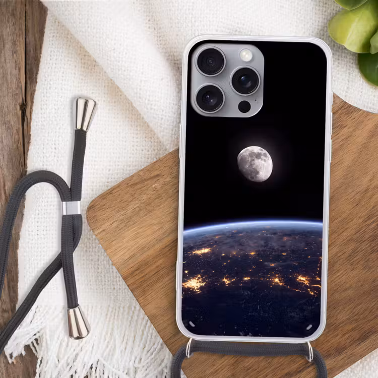 Telefoonhoesje met koord - Aarde - Nacht - Ruimte — 3