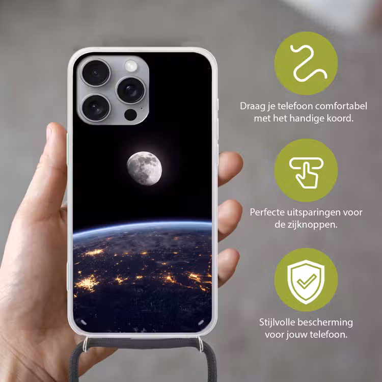 Telefoonhoesje met koord - Aarde - Nacht - Ruimte — 4