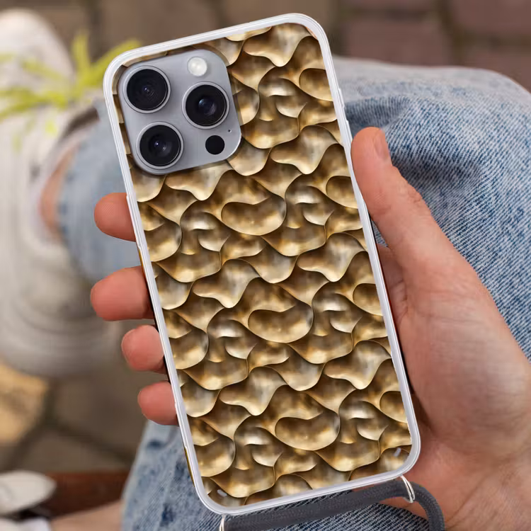 Abstract - Antiek - Goud Hoesje iPhone 16 Pro Max met koord klein 804 -sfeer3